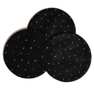 Nicsessories Swarovski Crystal Berets Black Hearts Stars Rainbow Hats Hat